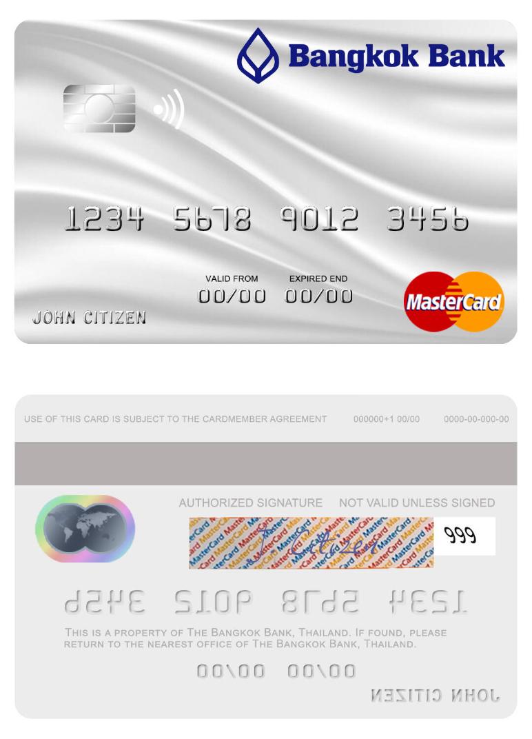 Thailand Bangkok Bank mastercard